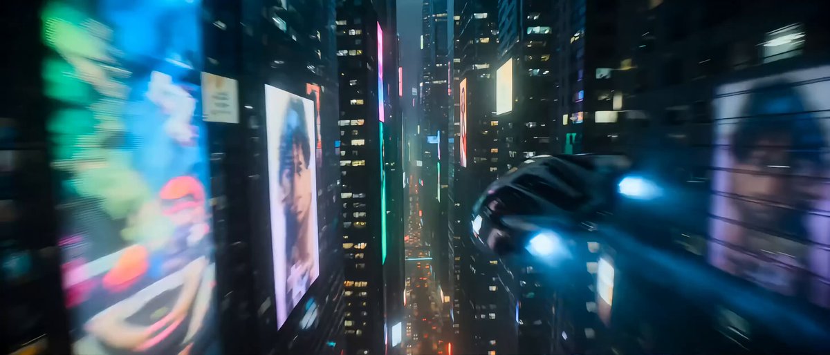 Cena de Perseguição Cyberpunk de Ficção Científica de Hollywood