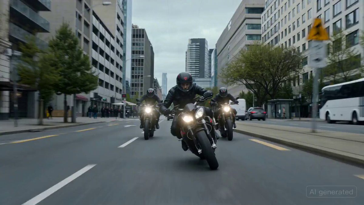 Cinematic High-Speed Motorcycle Chase Scene