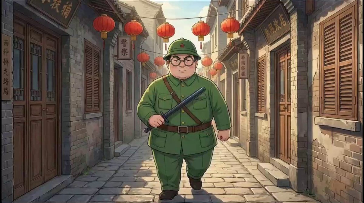 Vidéo animée d'un officier chinois