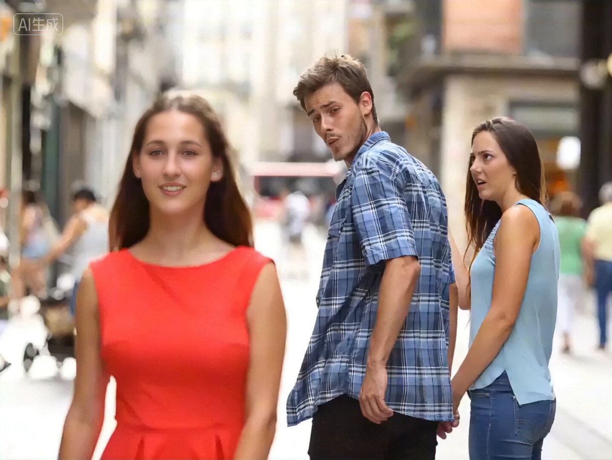Bollywood-Tanz: Distracted-Boyfriend-Meme-Prompt