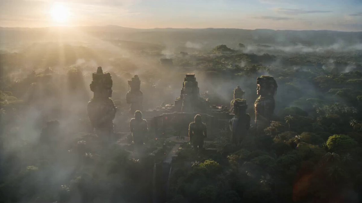 Cinematic Adventure Scene in Ancient Jungle Ruins