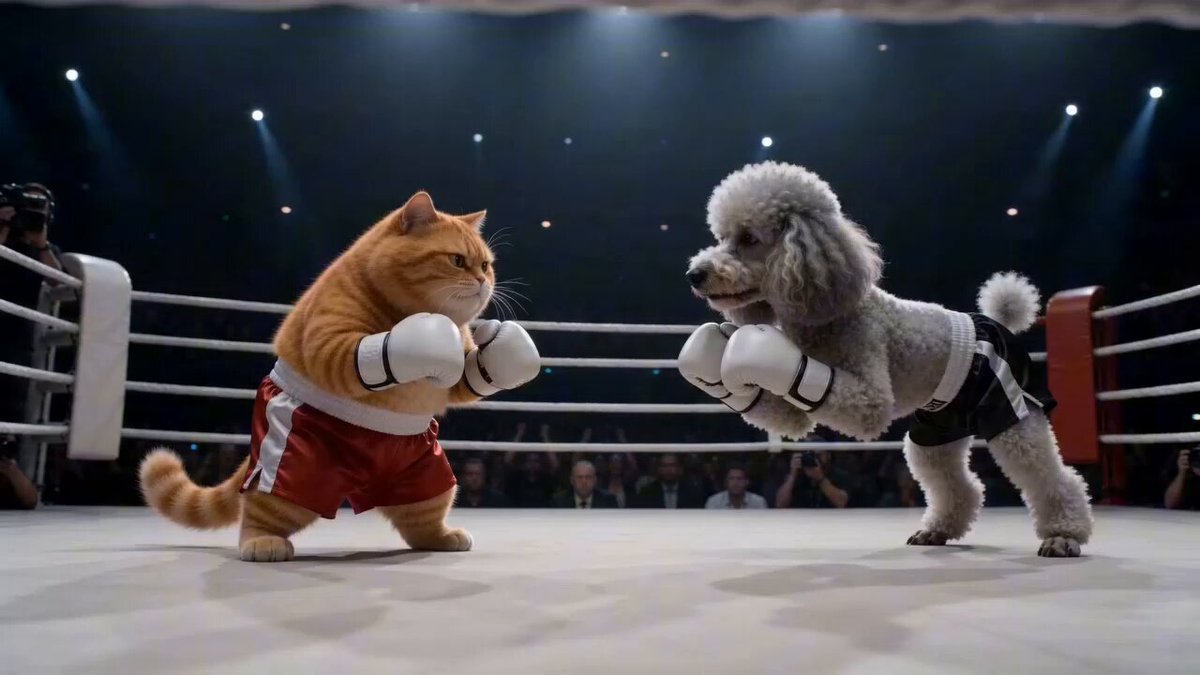 Match de boxe épique : Chat contre Caniche