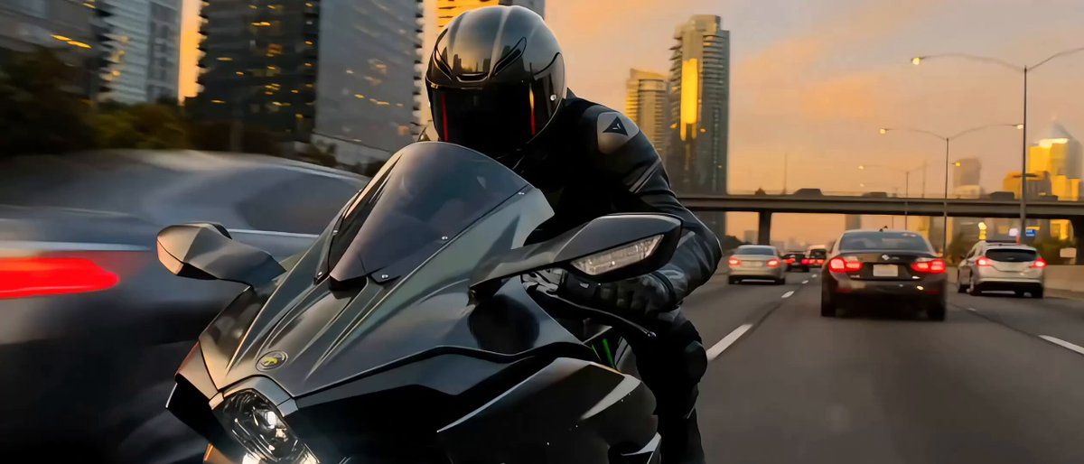 超映画的タイムフリーズ・バイクアクションシーン
