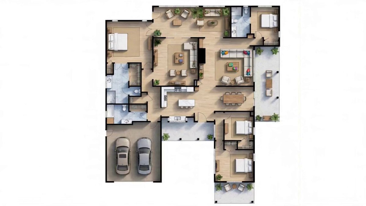 Detailed Blueprint-to-House Timelapse Prompt