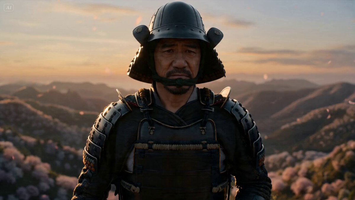 Samurai Sunset Scene