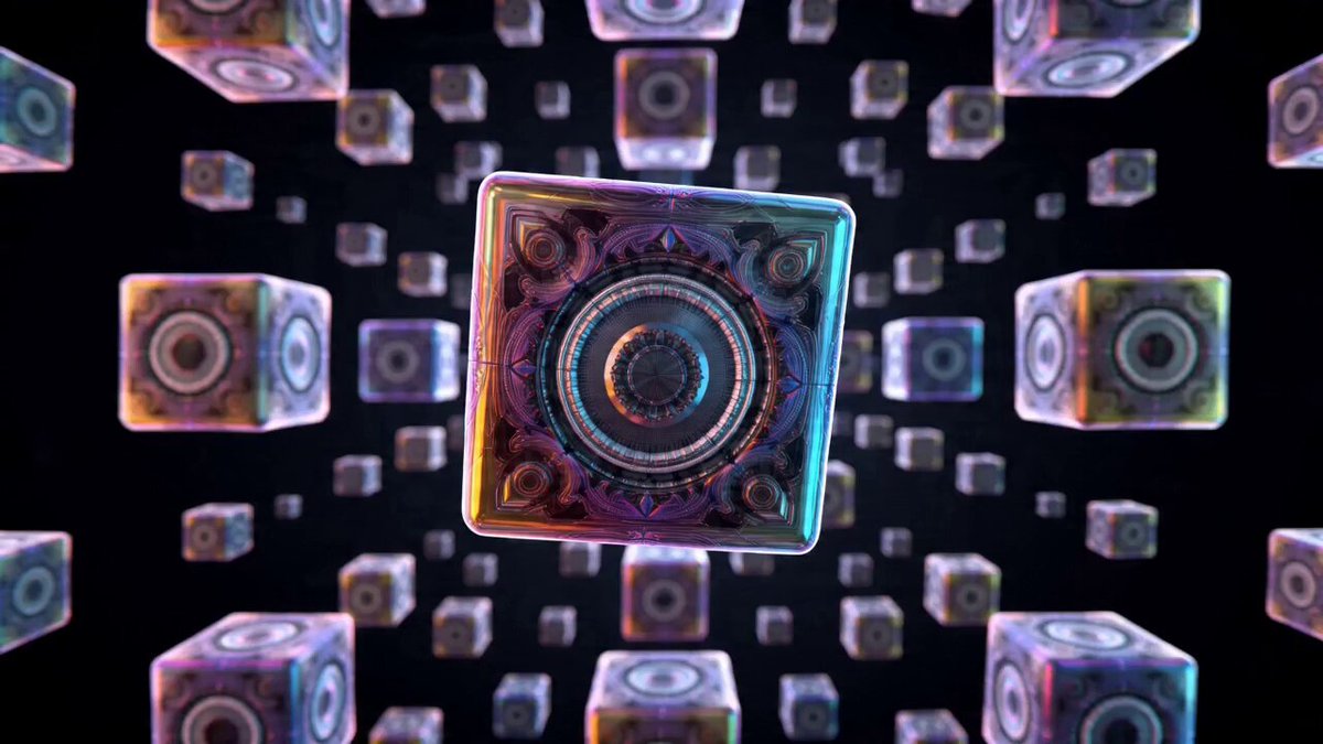 Vibrant 3D Geometric Infinite Space