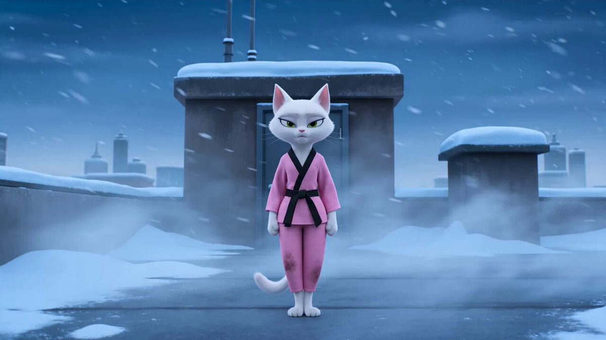 Comédie d'arts martiaux avec un chat en plan-séquence
