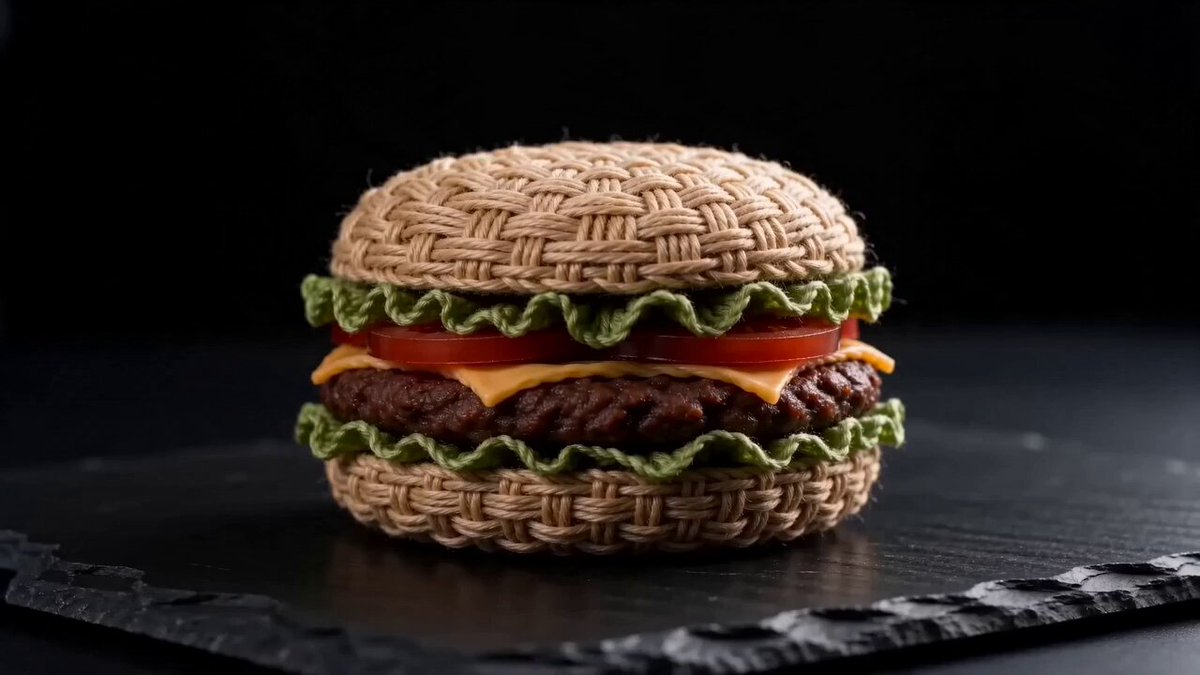 Hamburger en laine tressée ASMR