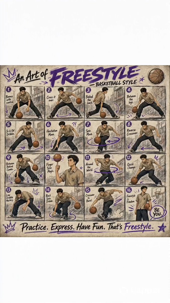Animiertes Basketball-Freestyle-Poster