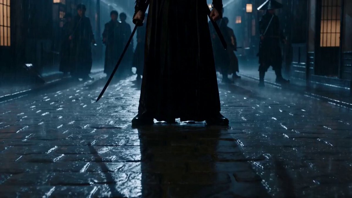 Swordsman in Heavy Rain
