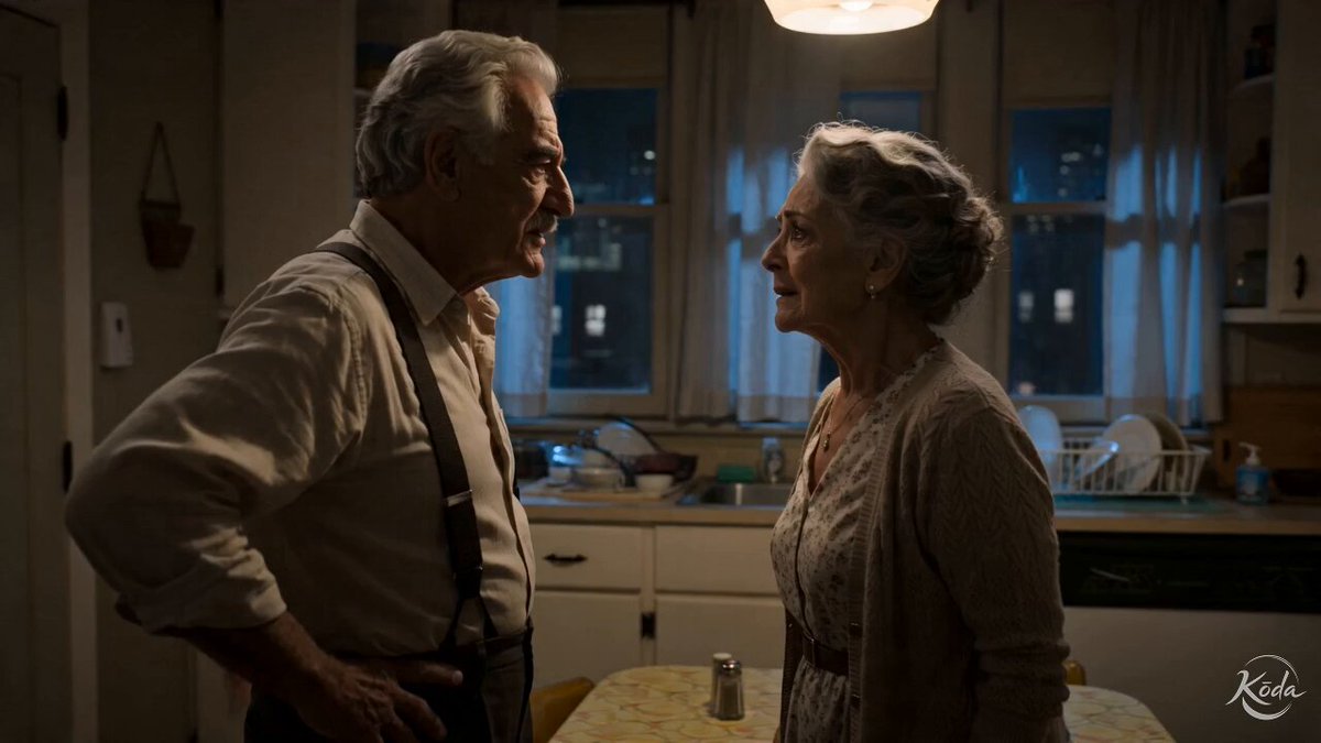 Filmische emotionale Küchenkonfrontation