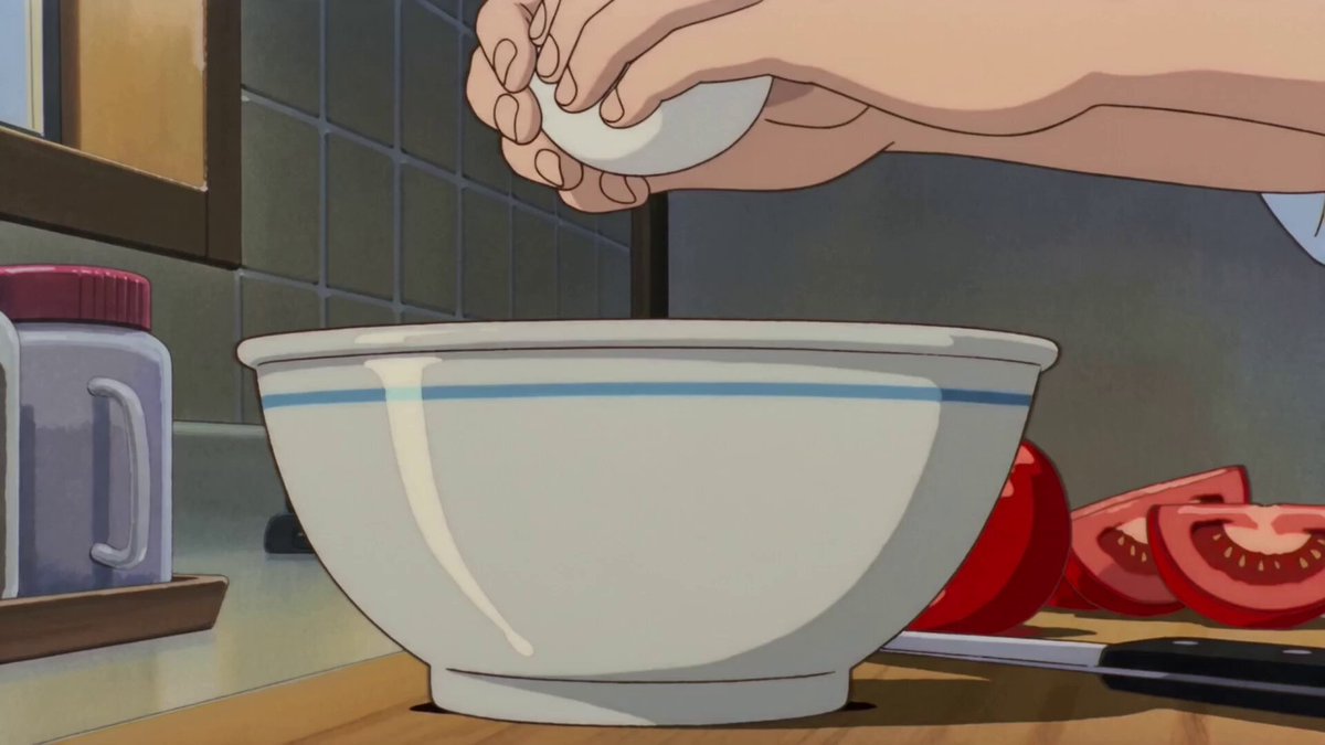 Retro-Anime-Küchenszenen beim Kochen