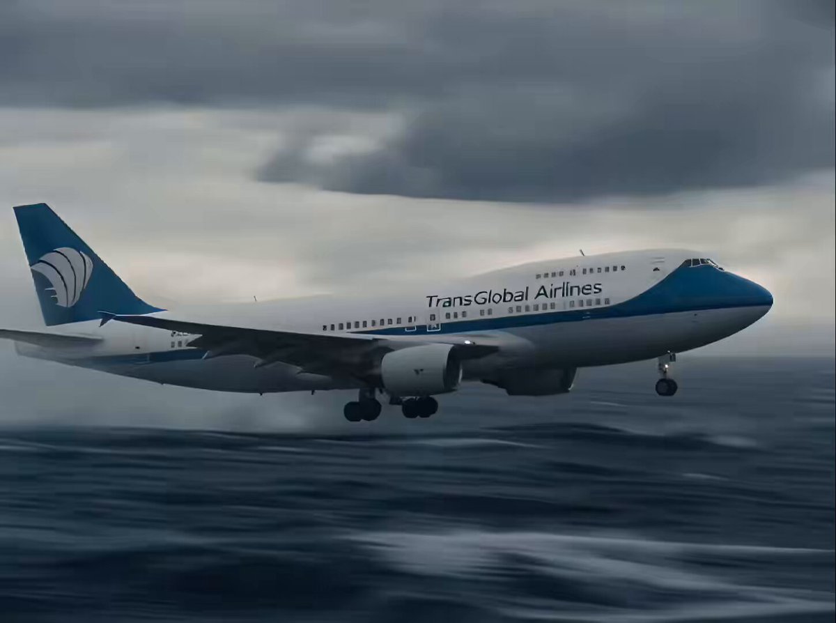 Kraken greift Flugzeug auf dem Meer an