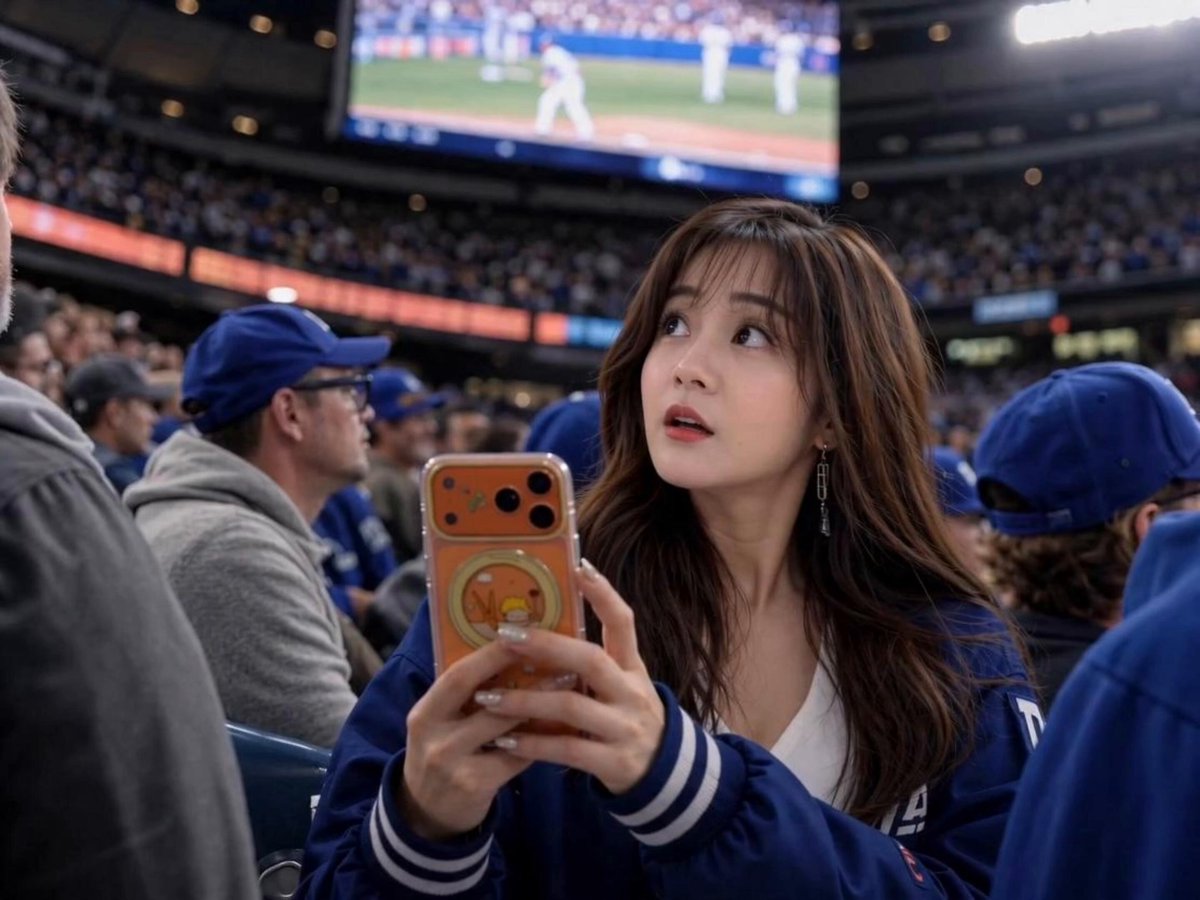 スポーツ中継の大型ビジョンに映る観客のリアクション