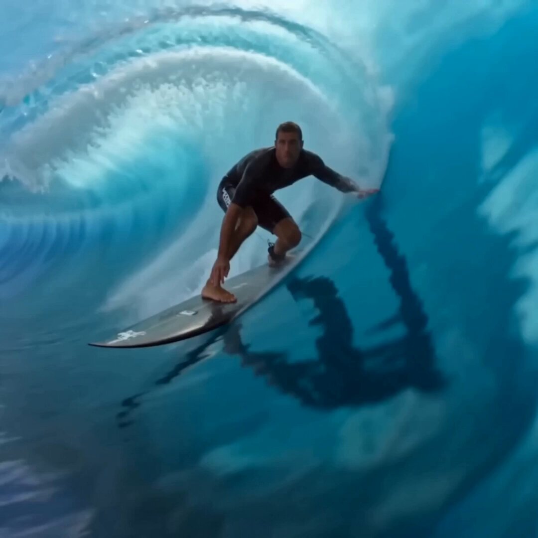 Cinematic Barrel Wave Surfing
