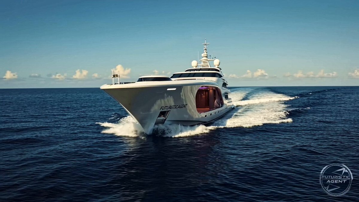 Plan de suivi d'un yacht futuriste