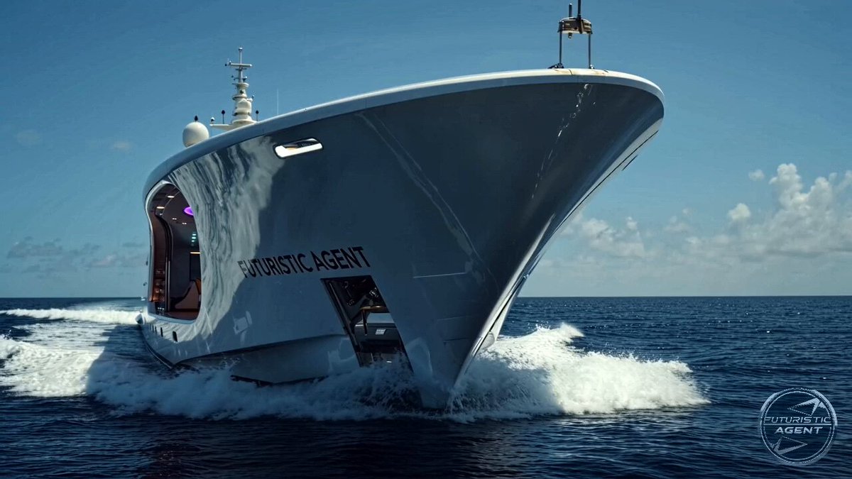 Gros plan sur la coque d'un yacht futuriste