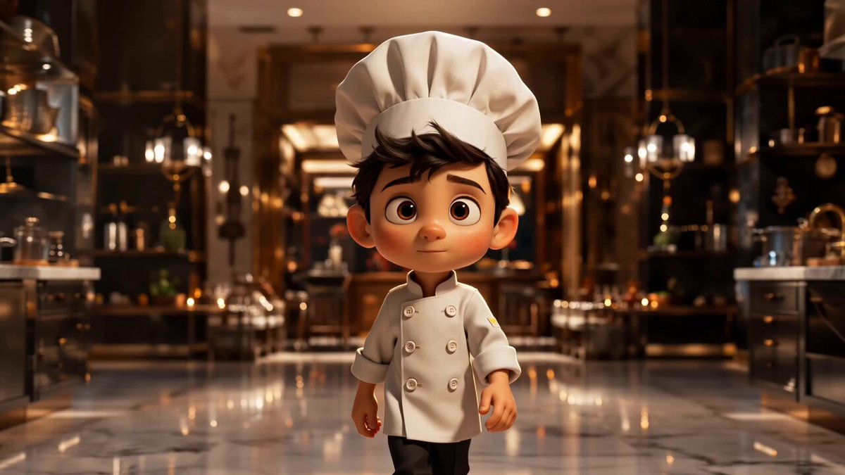 Cartoon Chef Boy Hotel Kitchen Sequence