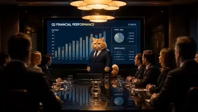 ふわふわ猫 CEO の企業会議室ドラマ