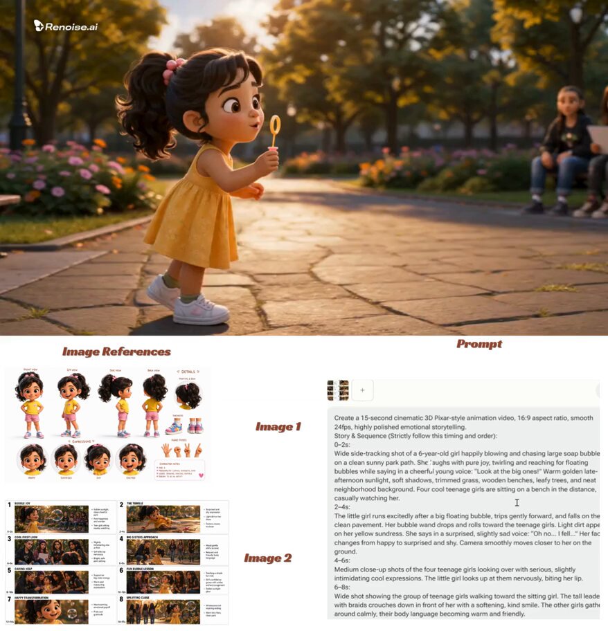 Pixar-Style Charakterbogen eines Kindes