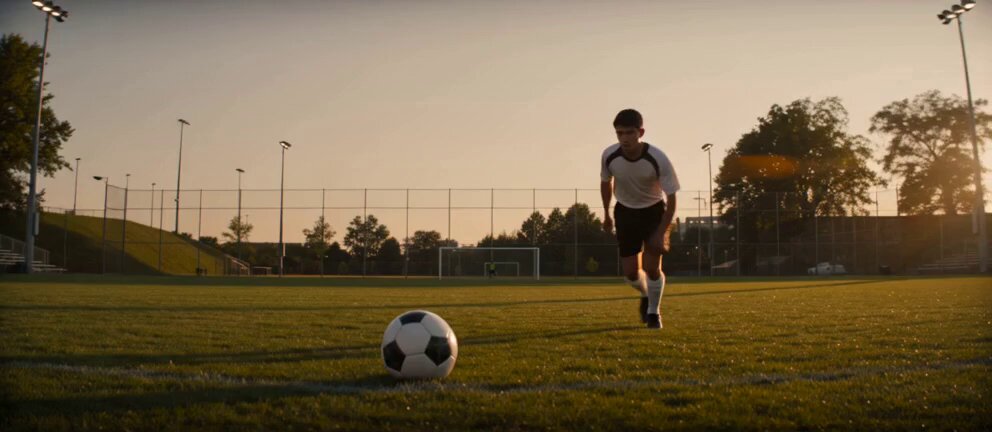 Fußballschuss und Fensterbruch-Action
