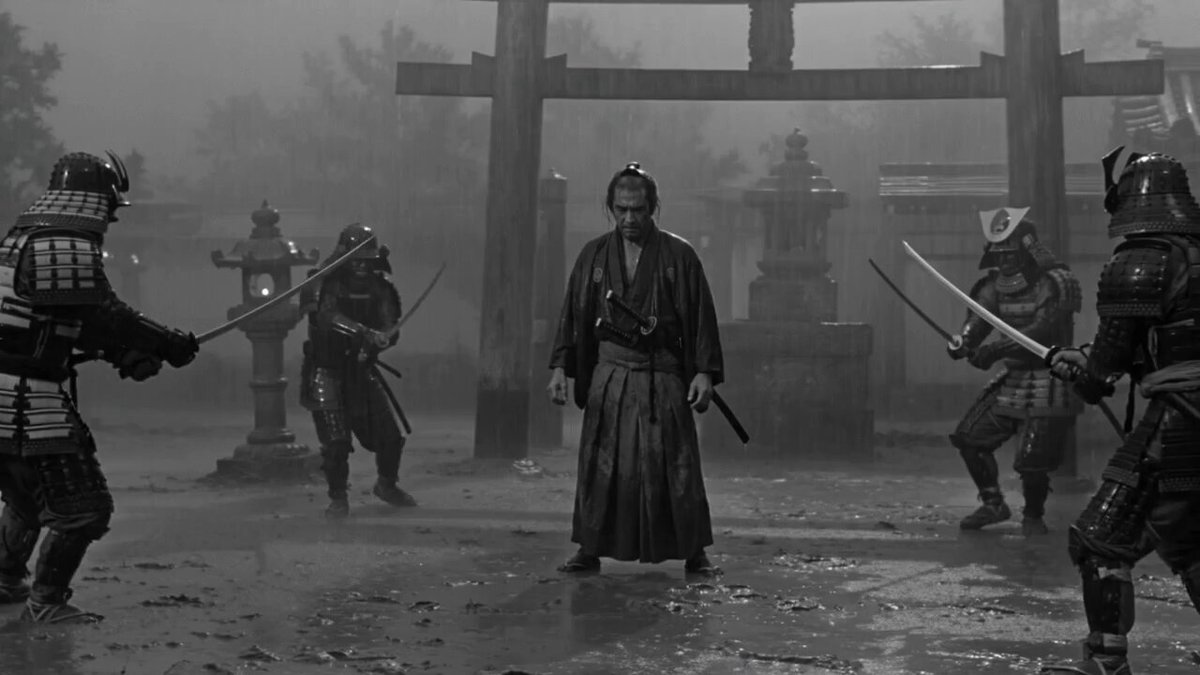 Samurai-Kino-Prompt im Kurosawa-Stil