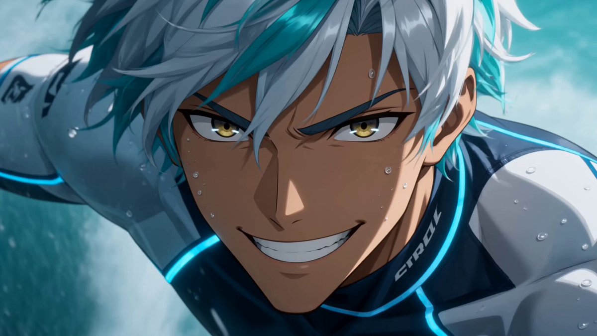 アニメ調のビッグウェーブ・サーフィン・アクション