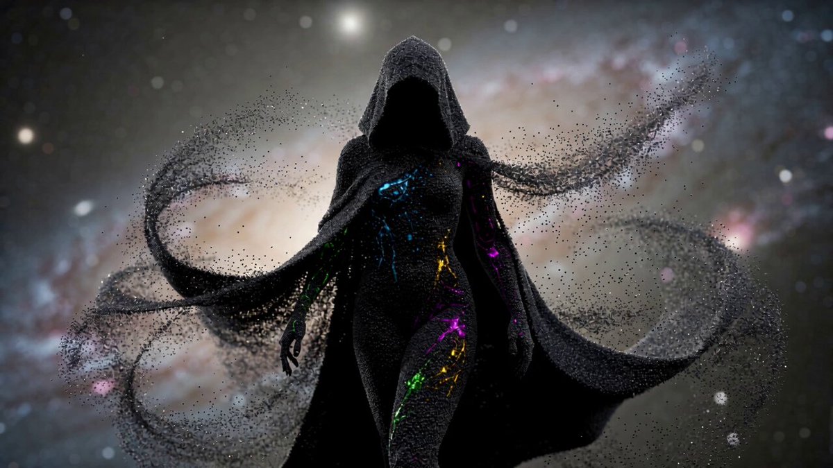 Kosmische Sand-Silhouette-Transformation