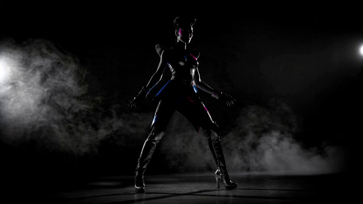 Futuristischer Neon-Fashionista-Tanz