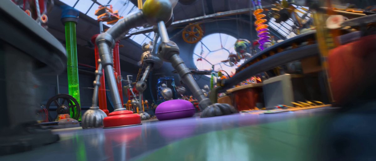 Animation eines Roboter-Erfinders im Pixar-Stil