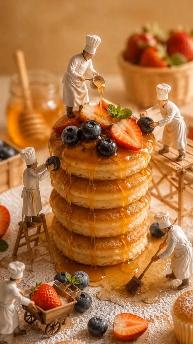 ミニチュアベーカリーのパンケーキタワー
