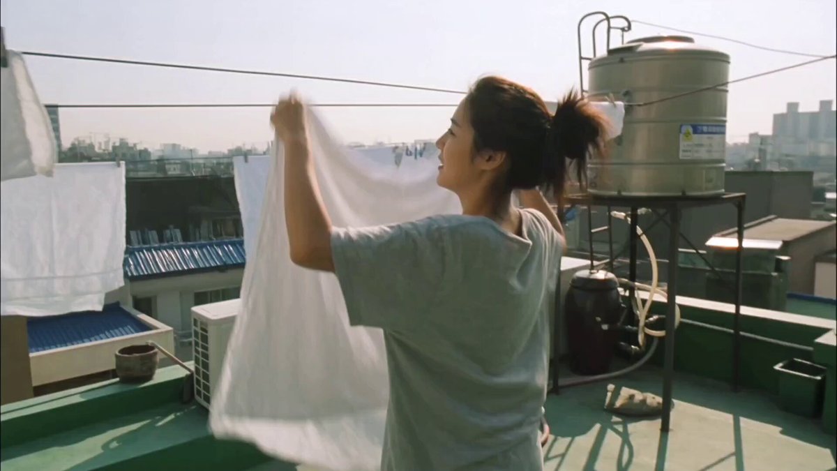 Handycam Style Rooftop Laundry Scene