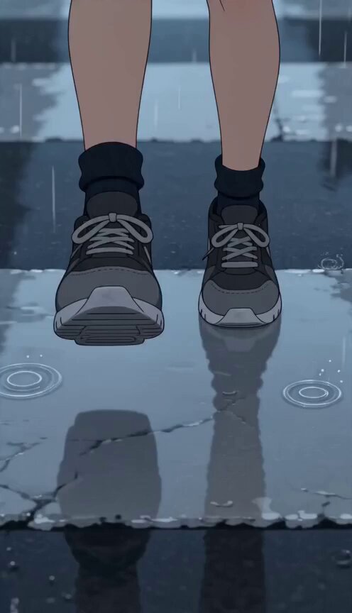 Anime-Zebrastreifen-Regensprung-Challenge