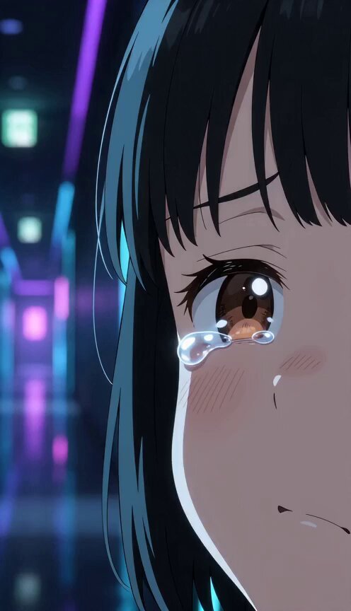 Anime-Sequenz: Tränenflut