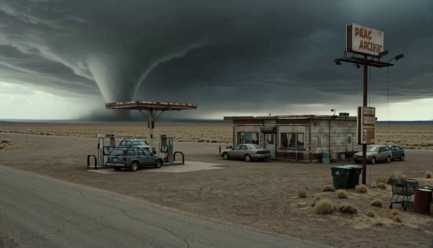 Storm Chaser Desert Tornado Action