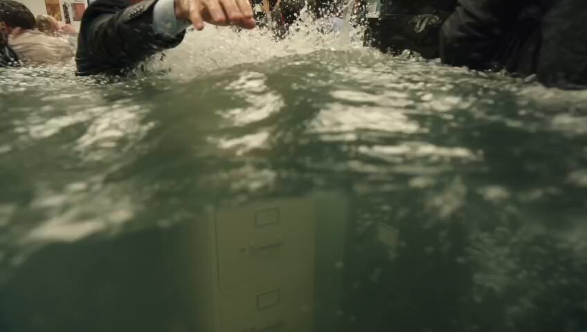 Slow Motion Office Flood Chaos