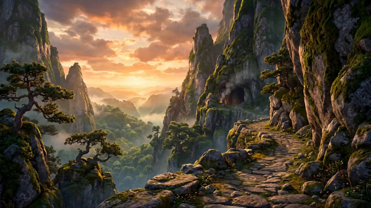Animierte Fantasy-Filmszene