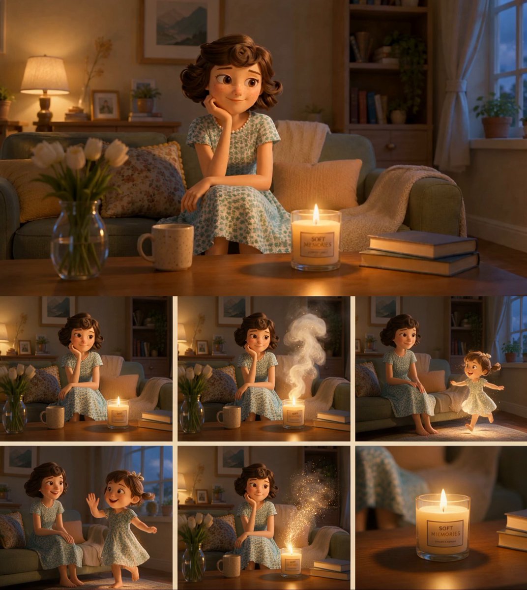 Nostalgischer 3D-Kerzen-Werbespot