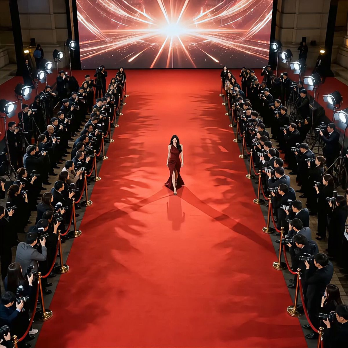 Auftritt eines Filmstars auf dem roten Teppich