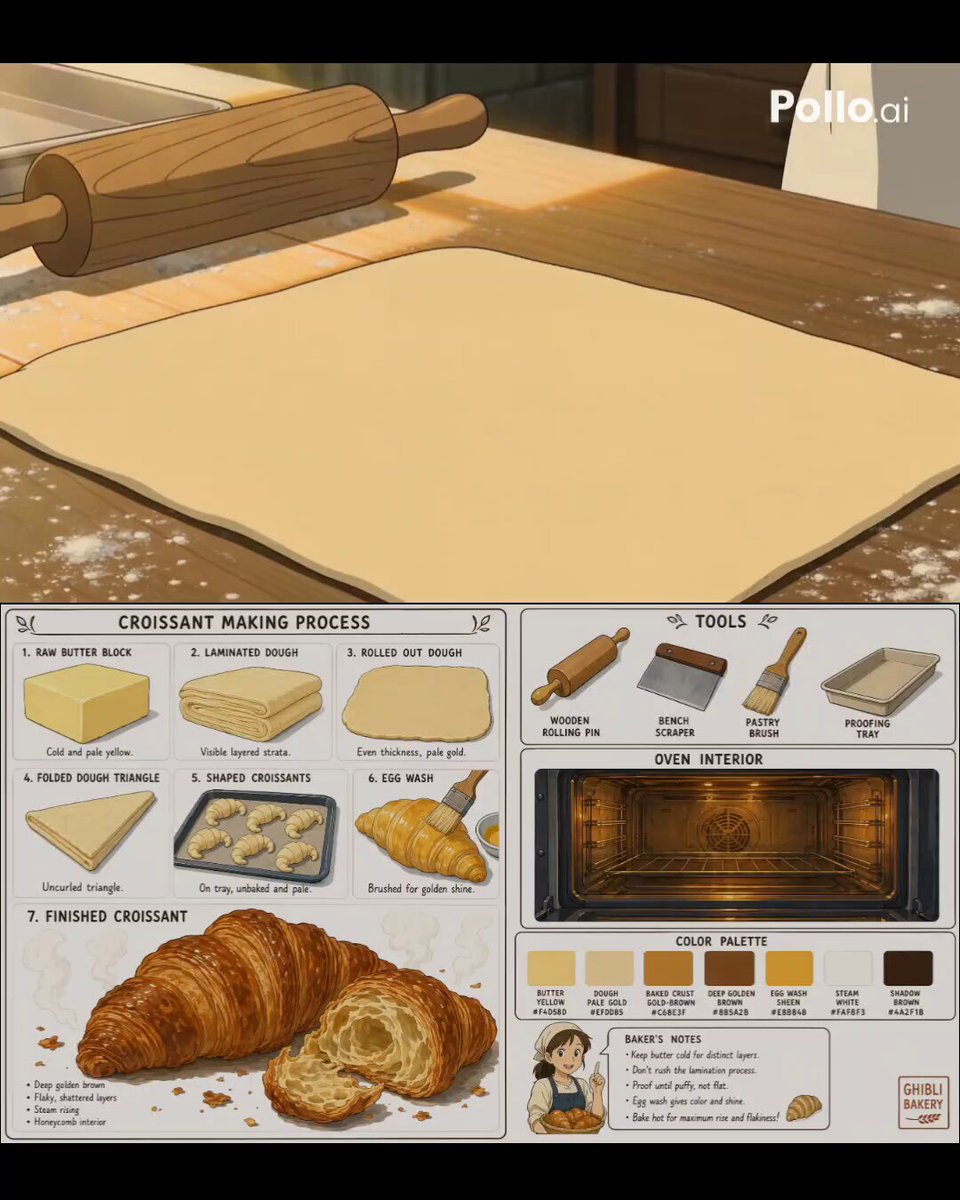 Croissant-Bäckerei im Studio-Ghibli-Stil