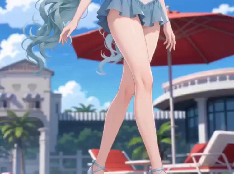 Hochwertiges Anime-Video: Badebekleidung