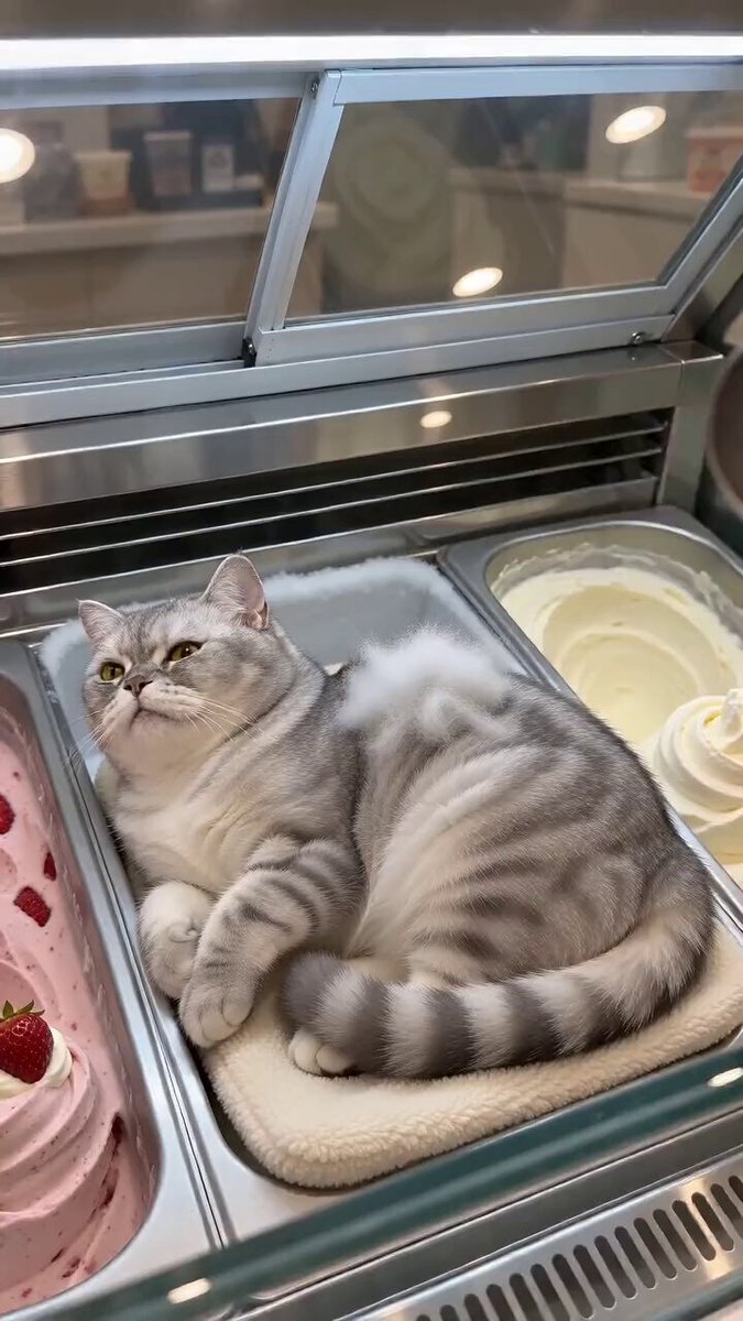 Magischer Trick im Katzen-Eisladen