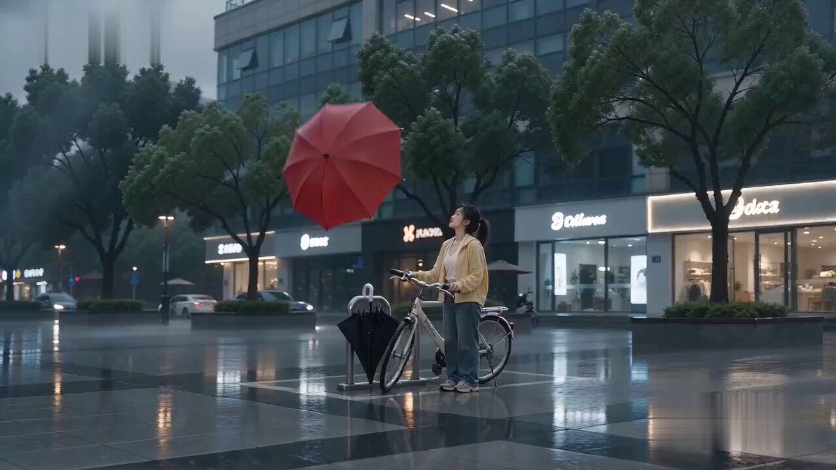 Schwertkämpferin Regenschirm-Streich auf dem Platz