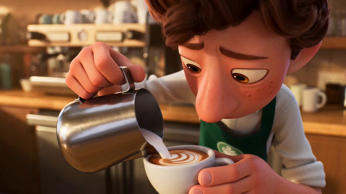 Pixar-Stil: Freundlichkeit im Café