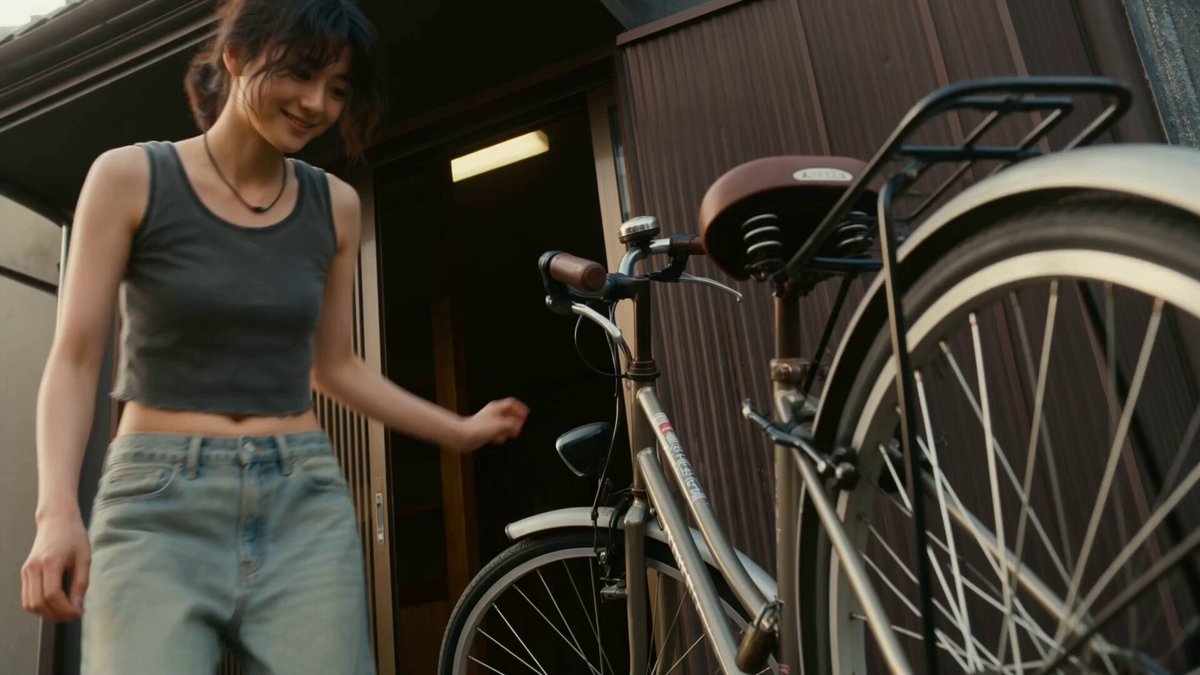 韓國女性日本郊區騎車