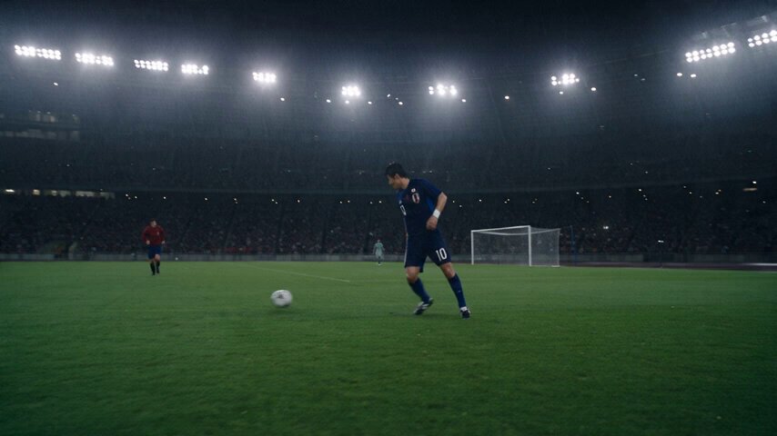 Cinematic Football Match Goal Sequence