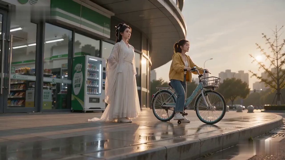 Literal Wuxia Comedy Bicycle Scene