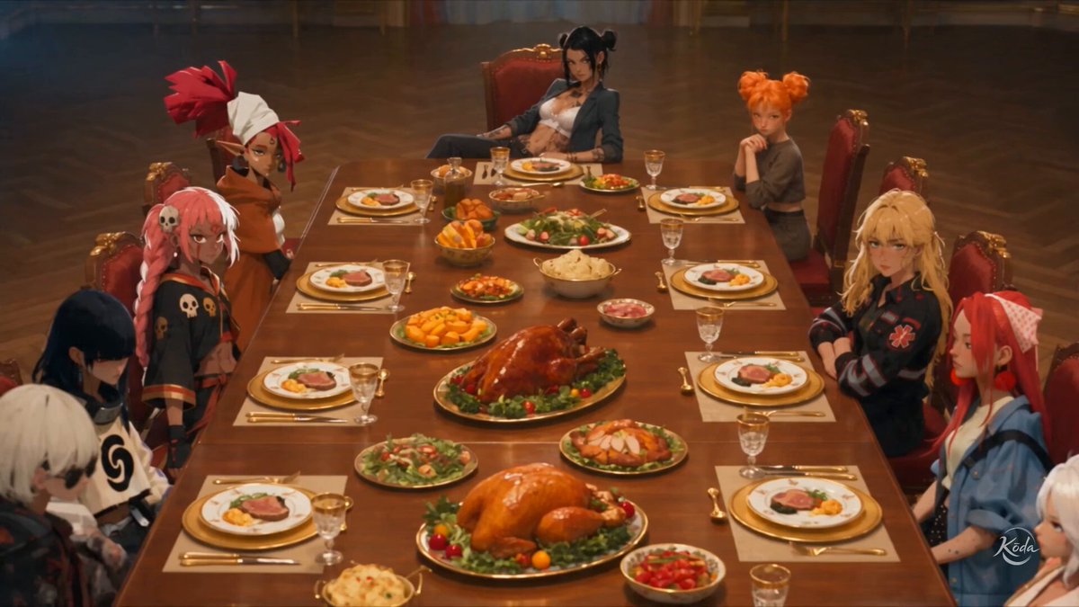 Big Family Dinner Cinematic Scene