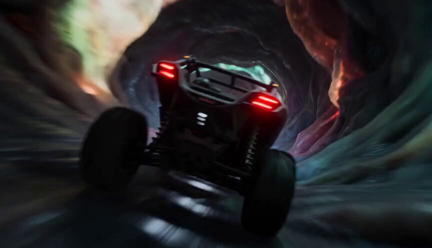Sci-Fi Alien-Tunnel-Rover-Verfolgungsjagd