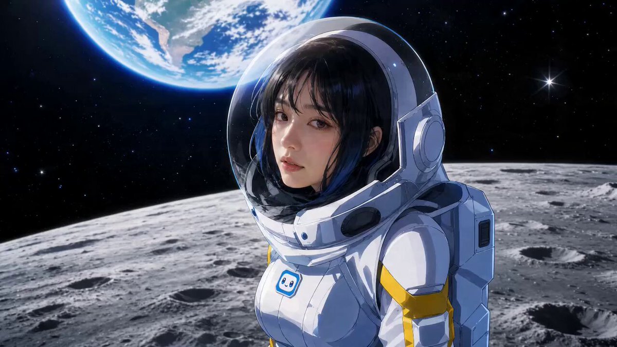 Astronauten-Mission im Anime-Stil